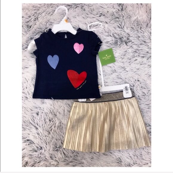 NWT Kate Spade Tossed Hearts Skirt Set - Picture 3 of 5
